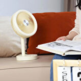 Taşınabilir Mini USB Fan Evde Ofiste Masaüstü 4 Kademeli Dönebilen Başlıklı Lityum Şarj Edilebilir Mini Vantilatör Soğutucu 30cm Mini Fan YS2283 - Kahverengi