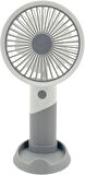 Coverzone Taşınabilir Mini USB Fan Telefon Standlı Masaüstü ve El Tipi 3 Kademeli Lityum Şarj Edilebilir Mini Vantilatör Soğutucu 20cm Mini Fan YM88176 - Beyaz