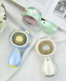 Taşınabilir Mini USB Fan El Tipi ve Masaüstü Kullanım Tek Kademeli Kedi Tasarımı Lityum Şarj Edilebilir Mini Vantilatör Soğutucu 14cm Mini Fan YM88192 - Mavi