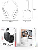 Coverzone Yesido EP05 BT 5.2 Kafaüstü Bluetooth Kulaklık 400mAh Pil Kapasitesi TF Kart Desteği Kulaküstü Kablosuz Headset Siyah (EP05)