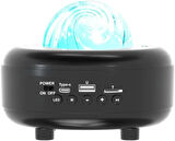 Coverzone Galaksi Gökyüzü ve Yıldızları Yansıtan Gece Lambası Hoparlör Özellikli LED RGB Işıklı Telefon ile Bluetooth Bağlantı RGB Starry Sky Light Speaker CH-M27