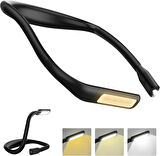 Coverzone İki Ucu Işıklı LED Okuma Lambası Kitap Boynu Bükülebilir Kollar Boyun Lambası Şarj Edilebilir Hafif ve Esnek Kitap Lambası, 3 Renk Parlaklık Ayarlı, Siyah Renk SY-GH8B [Enerji Sınıfı A+]