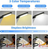 Coverzone İki Ucu Işıklı LED Okuma Lambası Kitap Boynu Bükülebilir Kollar Boyun Lambası Şarj Edilebilir Hafif ve Esnek Kitap Lambası, 3 Renk Parlaklık Ayarlı, Siyah Renk SY-GH8B [Enerji Sınıfı A+]