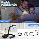 Coverzone İki Ucu Işıklı LED Okuma Lambası Kitap Boynu Bükülebilir Kollar Boyun Lambası Şarj Edilebilir Hafif ve Esnek Kitap Lambası, 3 Renk Parlaklık Ayarlı, Siyah Renk SY-GH8B [Enerji Sınıfı A+]