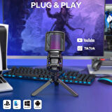 Coverzone Zealaound Profesyonel Podcast Mikrofon Kiti Tak Çalıştır USB Kablolu Pc Dizüstü Bilgisayar Için Vlog Canlı Yayın A68