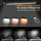 Coverzone Dekoratif Led Masa Lambası USB Kablolu Kademeli 3 Eklemli LED Masa Lambası, Kıskaçlı Model Çalışma Masası Lambası Kitap Okuma için Işık (SY040 - Siyah) [Enerji Sınıfı A]