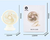 Coverzone Taşınabilir Mini USB Şarjlı Fan Kıskaçlı Masa Kenarına 3 Kademeli Hız Ayarı Şarj Edilebilir Mini Vantilatör Soğutucu 14cm Mini Fan YS2285 Pembe