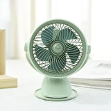 Coverzone Taşınabilir Mini USB Şarjlı Fan Kıskaçlı Masa Kenarına 3 Kademeli Hız Ayarı Şarj Edilebilir Mini Vantilatör Soğutucu 14cm Mini Fan YS2285 Yeşil