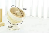 Coverzone Taşınabilir Mini USB Şarjlı Fan Kıskaçlı Masa Kenarına 3 Kademeli Hız Ayarı Şarj Edilebilir Mini Vantilatör Soğutucu 14cm Mini Fan YS2285 Yeşil