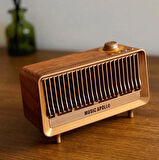 Coverzone Yeni Nesil Retro Radyo Görünümlü Speaker USB TF Aux Bluetooth Müzik Kutusu Retro Teleskopik Anten Type-C Şarj Edilebilir Kahverengi B3