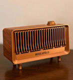 Coverzone Yeni Nesil Retro Radyo Görünümlü Speaker USB TF Aux Bluetooth Müzik Kutusu Retro Teleskopik Anten Type-C Şarj Edilebilir Kahverengi B3