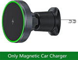 Coverzone Magnetic 15W Kablosuz Araç İçi Cep Telefonu Şarj 2in1 Telefon Tutucu ve Şarj Araç Universal Model Uyumlu Havalandırma ve Izgarasına Montaj Mıknatıs Tasarım D12