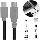 Coverzone Type-C to Mikro USB Kablosu, USB Tip C - Mikro USB OTG Kablosu Erkek - Erkek Şarj Veri İletimi, 1 Metre Kablo (ZR797-1m Kablo)
