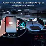 Coverzone Kablosuz Carplay Adaptörü 2024 iPhone Uyumlu Wireless Carplay Çevirici, Kablosuz Carplay USB Dongle, Destek iOS 16+ iPhone ve iPad için Uyumlu SW-GP01