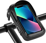 Coverzone Bisiklet için Çanta ve Telefon Tutucu Bisiklet Çantası Siyah Çerçeve Bisiklet Çantası Dokunmatik Bisiklet Iskeleti Çantası Bisiklet Selesi Çantası Bisiklet Cep Telefonu Kılıfı B6.3