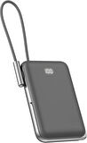 Coverzone Magsafe Uyumlu Powerbank PD20W Dahili Type-C Kablolu Dijital Göstergeli 10000 mAh Kablosuz Şarj iPhone 16 Uyumlu Güç Bankası CDB001 (Siyah)