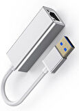 Coverzone Gigabit USB to Ethernet RJ45 Çevirici Kablolu İnternet Dönüştürücü 1000Mbps PC İle Uyumlu Laptop İle Uyumlu Alüminyum Kasa Tak Çalıştır USB-A to LAN Adaptörü RJ45 (ZR202 - USB)