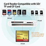 Coverzone Tip C Kart Okuyucu 3in1 arada, CF TF SD Card Reader iPad ile uyumlu, SD Kart Okuyucu, SD Kart Okuyucu, SD Kart Adaptörü, Hafıza Kartı Okuyucu Type C iPhone ile Uyumlu (ZR498 - Type-C Kablo)
