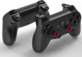 Coverzone Çift Josystick 2.4G Kablosuz Oyun Kolu PC Uyumlu Pilli Joystick Wireless GamePad USB Dongle Bağlantı Kaymaz Tasarım 0019 Çiftli Siyah