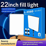 Coverzone 22 inch 47cm x 31cm Beyaz Led Aydınlatma Uzaktan Kumandalı Yayıncı Işığı Youtuber Twich Yayın Işığı Ürün Göresel Fotoğraflama Tripodlu Aydınlatma (22 inch - L-3560)