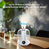 Coverzone 3 Litre Kapasiteli Humidifier Buhar Makinesi Nemlendirici Aroma Terapi Difüzörü  21x16 cm Ev Ofis Spa Oda Nemlendirici K07 (Beyaz)