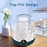 Coverzone 3 Litre Kapasiteli Humidifier Buhar Makinesi Nemlendirici Aroma Terapi Difüzörü  21x16 cm Ev Ofis Spa Oda Nemlendirici K07 (Yeşil)