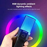 Coverzone Bilgisayar RGB Mikrofon 20-20kHz Profesyonel Podcast Mikrofon Kiti Tak Çalıştır USB Kablolu Pc Dizüstü Bilgisayar Için Vlog Youtuber Kick Canlı Yayın X1R