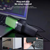 Coverzone Bilgisayar RGB Mikrofon 20-20kHz Profesyonel Podcast Mikrofon Kiti Tak Çalıştır USB Kablolu Pc Dizüstü Bilgisayar Için Vlog Youtuber Kick Canlı Yayın X1R