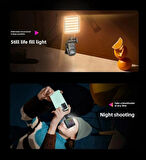 Coverzone Cep Telefonu Çakarlı Dolgu Işık, Canlı Yayın Için Mini Taşınabilir Kısılabilir Yüksek Parlaklık RGB Selfie Işık Paneli, Kıskaçlı Telefon ve Notebook Tutucu, YouTuber Yayıncı Işığı D12S