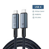 Coverzone 40Gbps 240W 4.0 Thunderbolt Type-C to Type-C Şarj, Data ve 8K 60Hz Görüntü Aktarım Kablosu Tip C 1.5 Metre ZR851