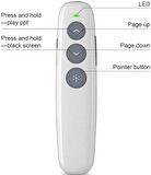 Coverzone Şarj Edilebilir Kablosuz Lazer Pointer, RF 2.4GHz Powerpoint Clicker Sunum Uzaktan Sunum Kumandası Y11