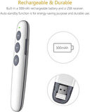 Coverzone Şarj Edilebilir Kablosuz Lazer Pointer, RF 2.4GHz Powerpoint Clicker Sunum Uzaktan Sunum Kumandası Y11