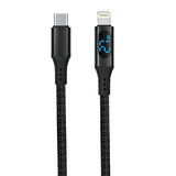 Coverzone PD27W Hızlı Şarj Kablosu, Led Ekranlı, 480Mbps Type-C to Lightning Kablo, USB C - Lightning Erkek - Erkek Kablo Tip C to Lightning 1 Metre U05CL