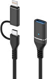 Coverzone 2 in 1 5Gbps Type-C and 8 Pin to USB 3.0 OTG Adaptör Telefon ve Notebook Uyumlu ADS-619