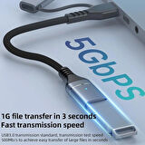 Coverzone 2 in 1 5Gbps Type-C and 8 Pin to USB 3.0 OTG Adaptör Telefon ve Notebook Uyumlu ADS-619
