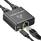 Coverzone 1 Gigabit Ethernet Anahtarı 2 Bağlantı Noktalı 1000Mbps, RJ45 1 ila 2 Ethernet Splitter, RJ45 LAN Ağ Anahtarı 1-2 Gigabit Ağ Bölücü, Bilgisayar, HUB, Anahtar, Yönlendirici ZR861