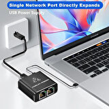 Coverzone 1 Gigabit Ethernet Anahtarı 2 Bağlantı Noktalı 1000Mbps, RJ45 1 ila 2 Ethernet Splitter, RJ45 LAN Ağ Anahtarı 1-2 Gigabit Ağ Bölücü, Bilgisayar, HUB, Anahtar, Yönlendirici ZR861