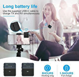 Coverzone Kablosuz Yaka Mikrofonu iPhone 16 ile Uyumlu TYPE-C Portlu Telefon PC Tablet Video Kayıt Röportaj Canlı Yayın Vlog Kablosuz Mikrofon SX9