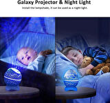 Coverzone Dinozor Yumurtası Gece Masa Lambası Bluetooth Hoparlör Led Lamba Galaxy Projektör Led Işık Yatak Odası İç Mekan Aydınlatma Dekoratif Işık 16cm x 12cm K890 Mavi [Enerji Sınıfı A+]