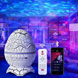 Coverzone Dinozor Yumurtası Gece Masa Lambası Bluetooth Hoparlör Led Lamba Galaxy Projektör Led Işık Yatak Odası İç Mekan Aydınlatma Dekoratif Işık 16cm x 12cm K890 Beyaz [Enerji Sınıfı A+]