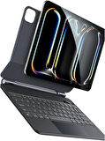 Coverzone iPad Pro 13 inch (2024) ile Uyumlu Case Magic Keyboard Folio Utra Slim Klavyeli Tablet Kılıfı KB31