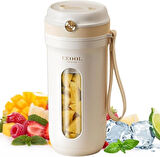Coverzone 350ML Taşınabilir Blender, Kişisel Blender Şişesi, 10 Bıçaklı ve Samanlı Sallar ve Smoothie Maker, Ofis Seyahat Sporları için Kişisel Meyve Sıkacağı Bardak Blender, USB Şarj Edilebilir ZH004