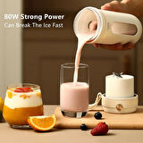 Coverzone 350ML Taşınabilir Blender, Kişisel Blender Şişesi, 10 Bıçaklı ve Samanlı Sallar ve Smoothie Maker, Ofis Seyahat Sporları için Kişisel Meyve Sıkacağı Bardak Blender, USB Şarj Edilebilir ZH004