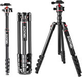 Coverzone Zomei Q200 Profesyonel Tripod & Monopod - Kaliteli Alüminyum Taşınabilir 200 cm Yükseklik Telefon Tutucu ve Bluetooth Kumanda ile Birlikte