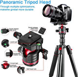 Coverzone Zomei Q200 Profesyonel Tripod & Monopod - Kaliteli Alüminyum Taşınabilir 200 cm Yükseklik Telefon Tutucu ve Bluetooth Kumanda ile Birlikte