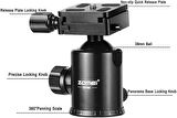 Coverzone ZOMEI Z818C Profesyonel Taşınabilir Karbon Fiber Dijital Kamera ve Kamera Tripod Monopod Standı, Tüm Canon Sony Nikon Samsung Panasonic Olympus Kodak Fuji Gold için Top Başlıklı (Siyah)