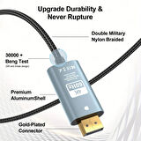 Coverzone DP to HDMI Kablo, 4K 60Hz 200cm Yüksek Hızlı, Displayport Kablo 2 Metre Kablo Uzunluğu Displayport to hdmi Kablo 200cm ZR890