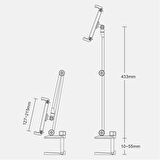Coverzone Profesyonel 2 Eklemli Telefon ve Tablet Tutucu 360 Derece Dönebilen Kol Ve iPad ile Uyumlu Telefon Standı Olan Metal Taban Alüminyum Gövde 43cm Kol Uzunluğu MK43 Siyah