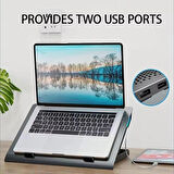 Coverzone Şok Soğutma Profesyonel Dizüstü Bilgisayar Notebook Soğutucu Laptop Stand Işıklı Oyuncu Laptoplarına Özel Tek Büyük Fanı İle Hızlı Soğutma 2 USB Giriş S601