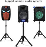 Coverzone Profesyonel Taşınabilir Hoparlör Stant Ayarlanabilir Uzatma 76cm ila 111cm PA DJ Kısa Tripod Standı Mini Hoparlör Standı Uyumlu Ekleme Emniyet Pimi Hoparlör Ayak J-01